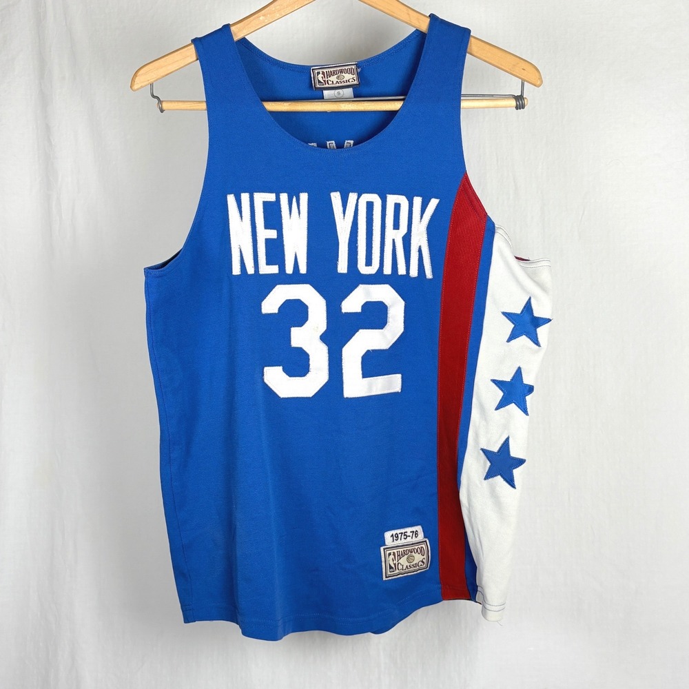 Hardwood Classics Julius Erving New York Nets 1975-76 Jersey Mens Small Blue 32